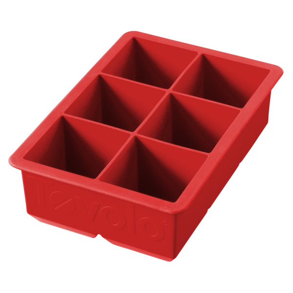 Форма силиконовая для льда Tovolo Королевский куб лед 5 см, 17х13х30 см,  (красная)
