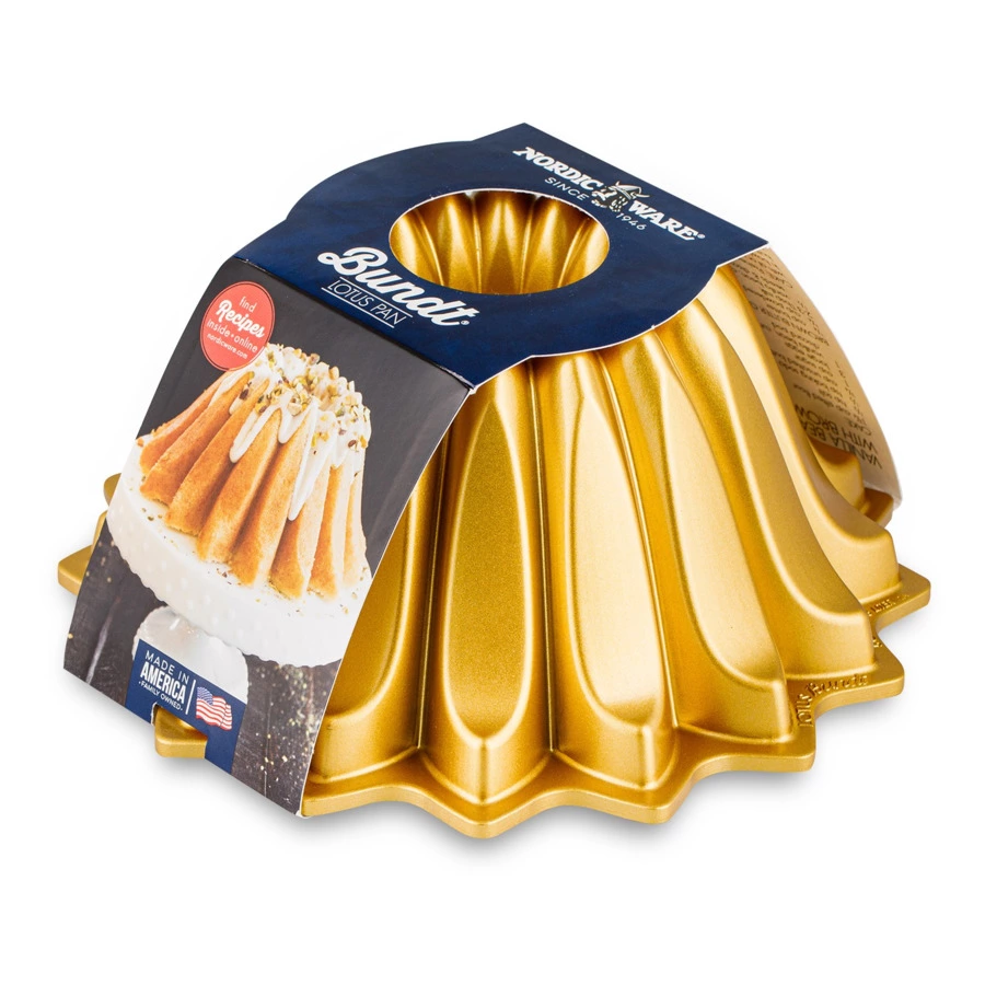 Форма для выпечки 3D Nordic Ware Цветок Лотоса 1,2 л, литой алюминий, золотая