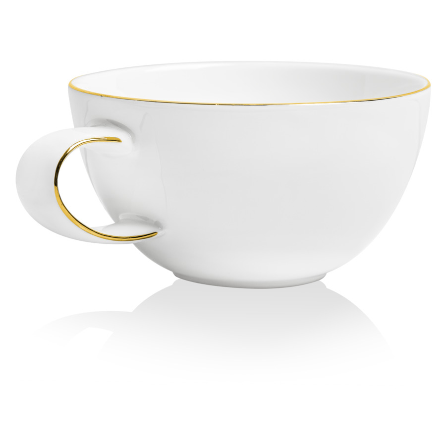 Чашка чайная с блюдцем Mix&Match Синергия. Золотой кант 250 мл, костяной фарфор