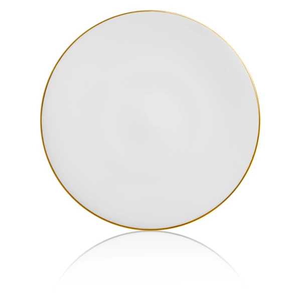 Тарелка обеденная Mix&Match Синергия Золотой кант 28 см, костяной фарфор
