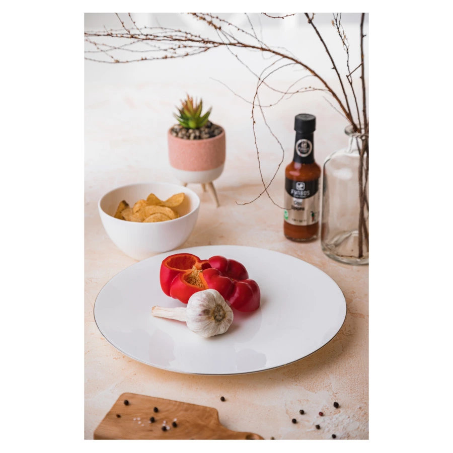 Тарелка обеденная Mix&Match Синергия Платиновый кант 28см, костяной фарфор