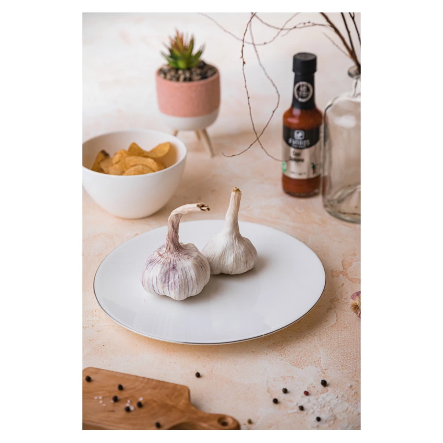 Тарелка закусочная Mix&Match Синергия Платиновый кант 23см, костяной фарфор