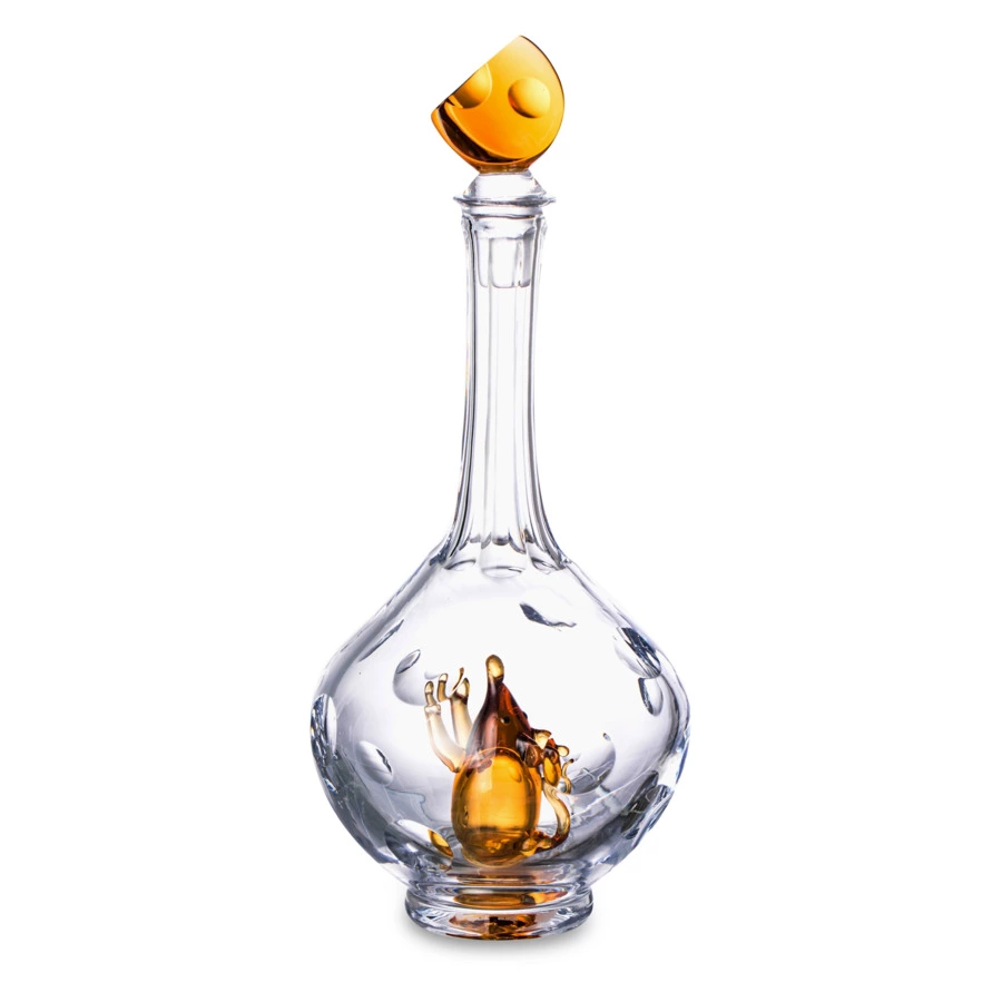 Графин ГХЗ Мышка 1,2 л, хрусталь,  прозрачный с янтарем