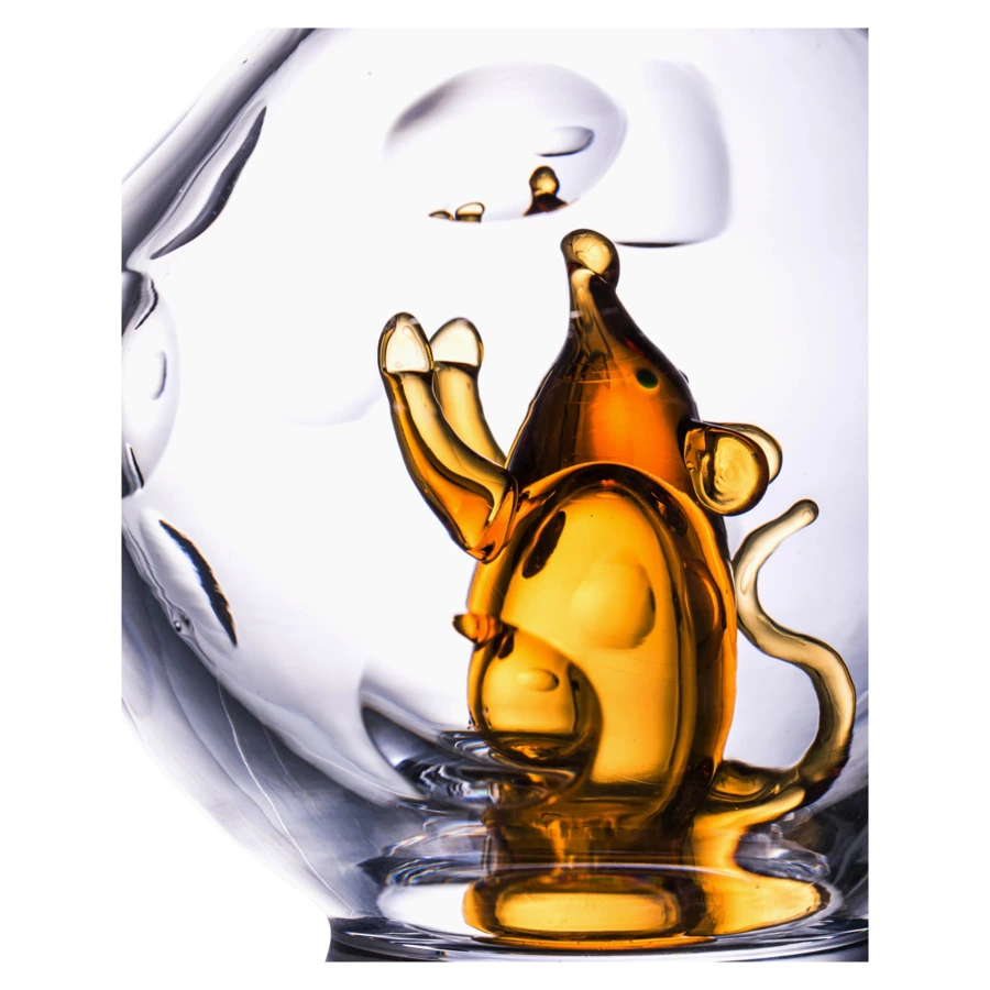 Графин ГХЗ Мышка 1,2 л, хрусталь,  прозрачный с янтарем