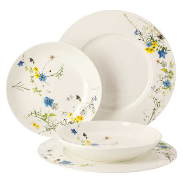 Набор тарелок Rosenthal Альпийские цветы на 1 персону 4 предмета, фарфор костяной