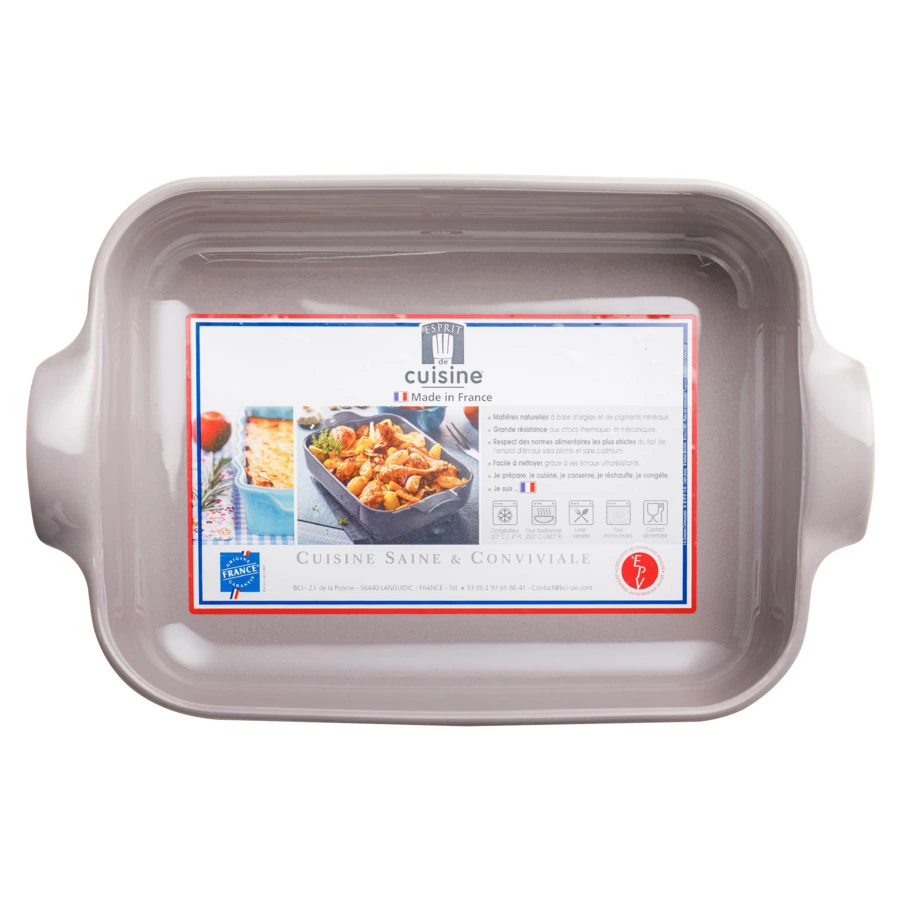 Форма для запекания прямоугольная Esprit de cuisine 25x17 см, 1,1 л, керамика, темно-серая