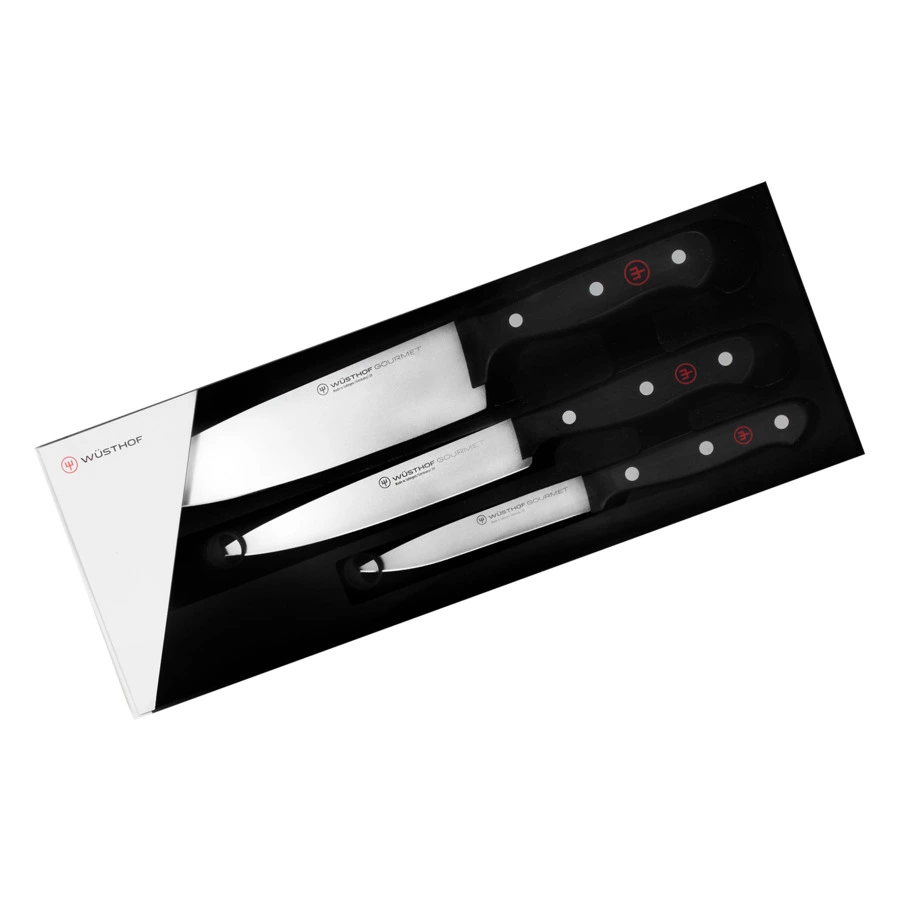 Набор кухонных ножей Wuesthof Gourmet, 3 шт, сталь молибден-ванадиевая