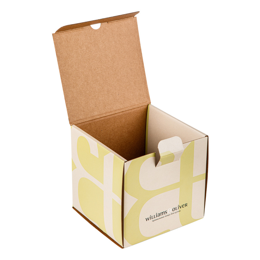 Коробка с печатью Williams Oliver 15х15х15 см, офсетный лак