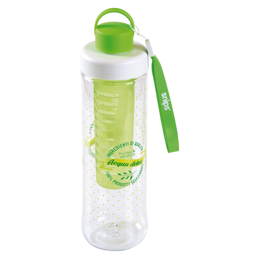 Бутылка с емкостью-ситом для фруктов/льда/трав SNIPS 750 мл, зеленая, пластик