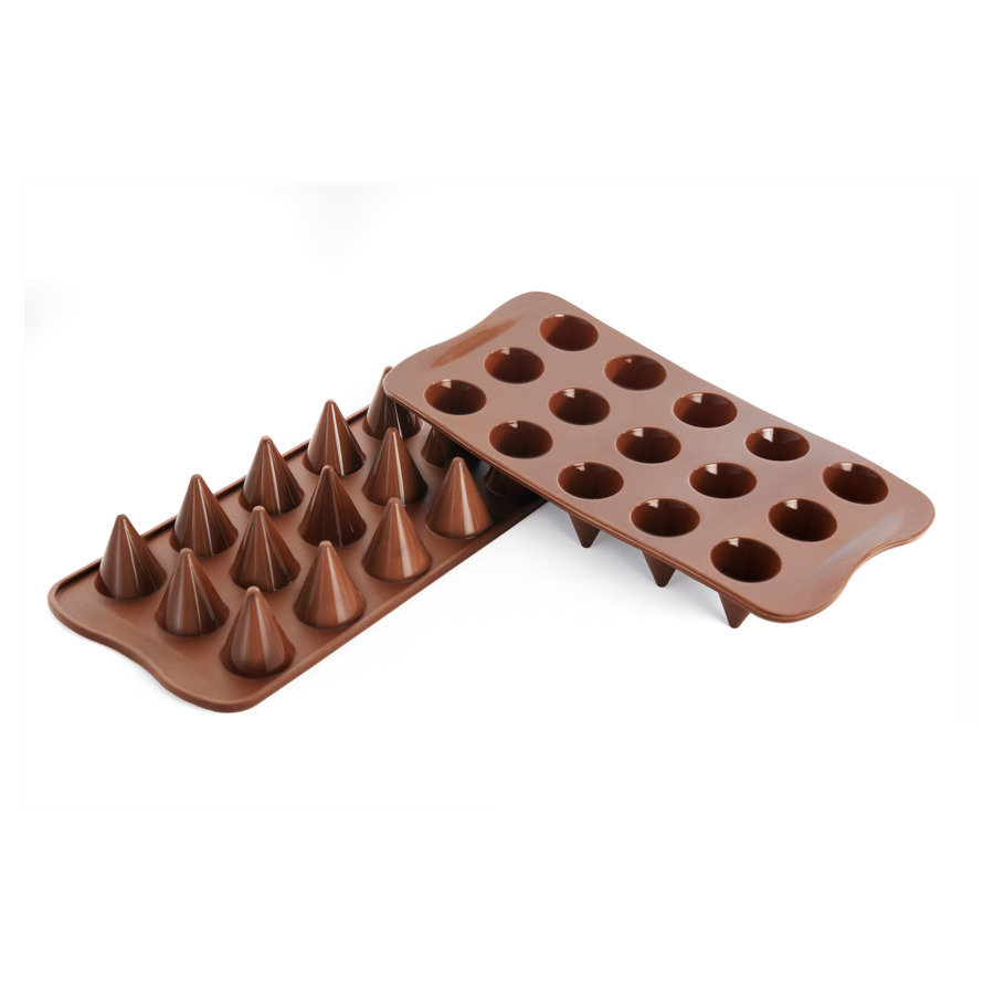 Форма для приготовления 3D конфет Silikomart Конусы 21,5x10,7x2,8см (шоколадная)