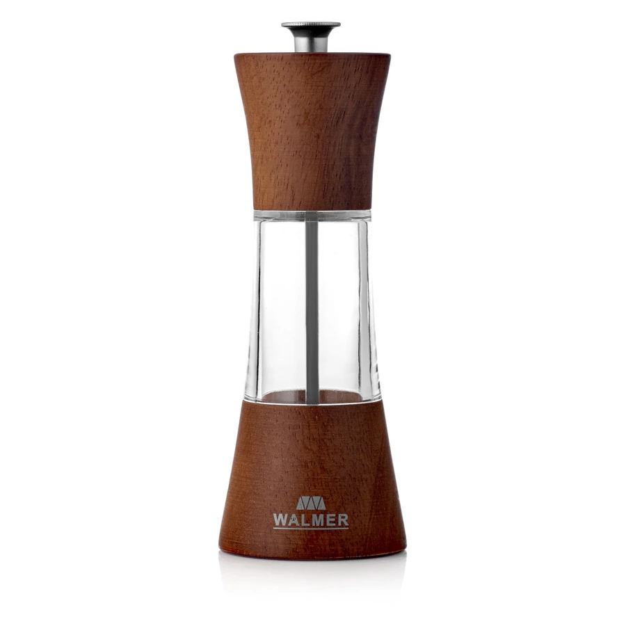 Мельница для соли и перца Walmer Tower 18 см, сталь нержавеющая, темное дерево