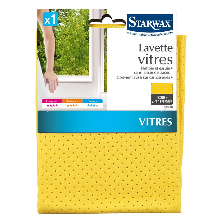 Специальная салфетка для мытья стеклянных поверхностей текстура кожи Starwax 35х40 см
