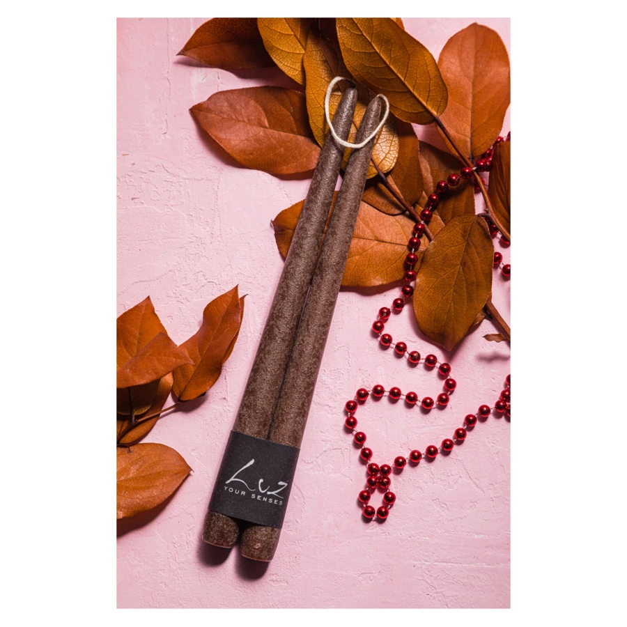 Набор свечей Luz your senses Рустик 30 см, 2 шт, кофейный