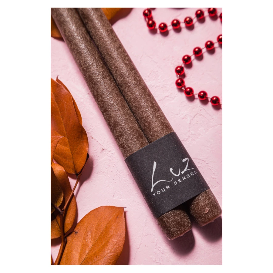 Набор свечей Luz your senses Рустик 30 см, 2 шт, кофейный