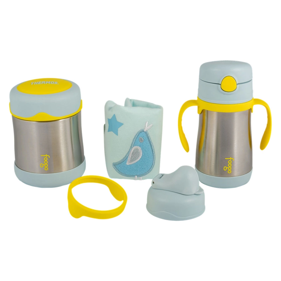 Набор детских термосов THERMOS B3000+BS535 BL, 6 предметов, нержавеющая сталь, голубой, п/к (303035)