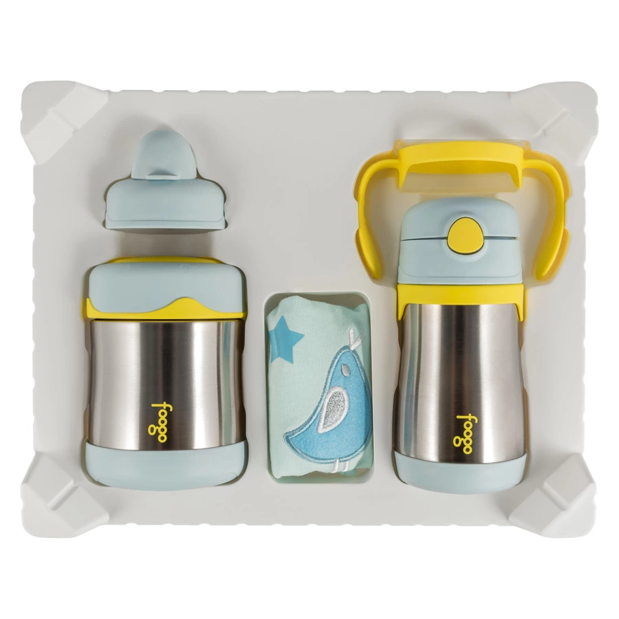 Набор детских термосов THERMOS B3000+BS535 BL, 6 предметов, нержавеющая сталь, голубой, п/к (303035)