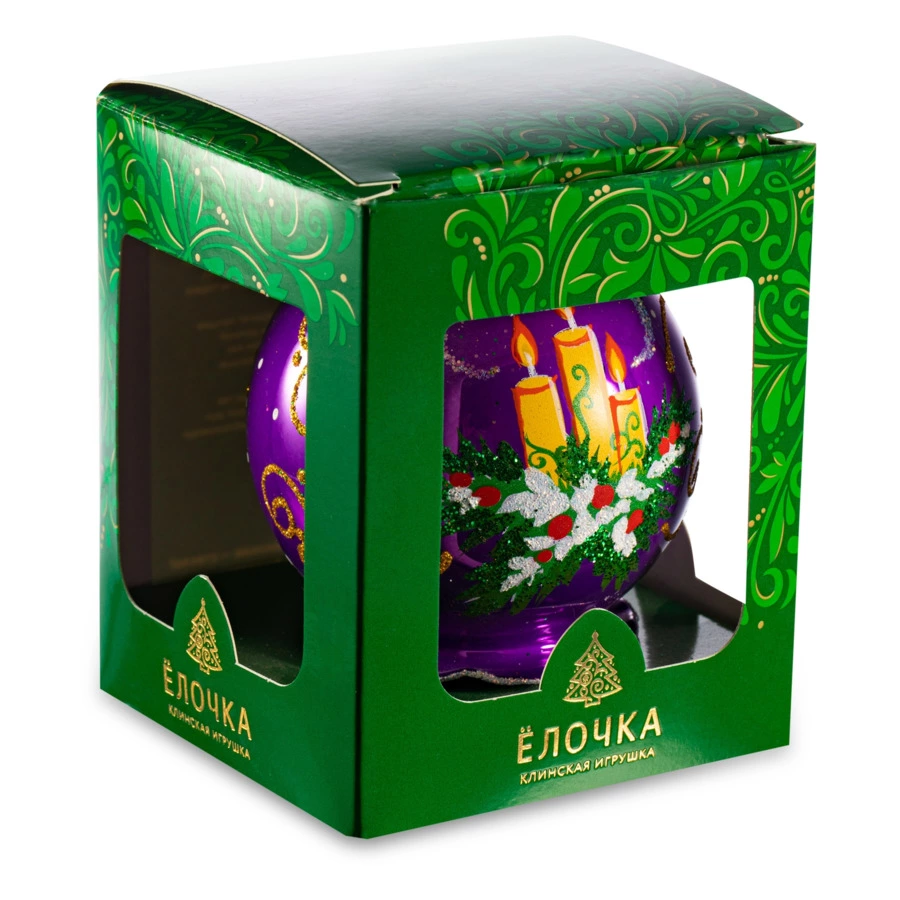 Елочное украшение шар Елочка Елочка Свечи 4 см