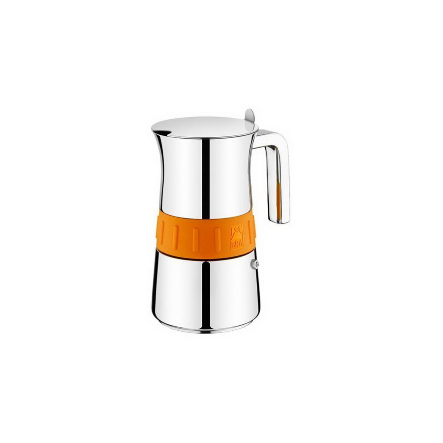 Кофеварка на 4 чашки Bra Elegance Orange, сталь нержавеющая кофеварка доляна итальяно 3752565 красный на 4 чашки