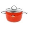 Кастрюля эмалированная со стеклянной крышкой KOCHSTAR 1,9 л, оранжевая