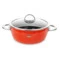 Кастрюля эмалированная со стеклянной крышкой KOCHSTAR d 22 см 4,8 л, оранжевая