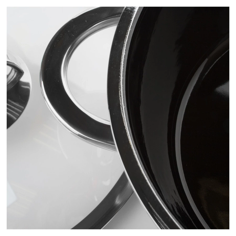 Кастрюля эмалированная со стеклянной крышкой KOCHSTAR d 22 см 4,8 л, оранжевая