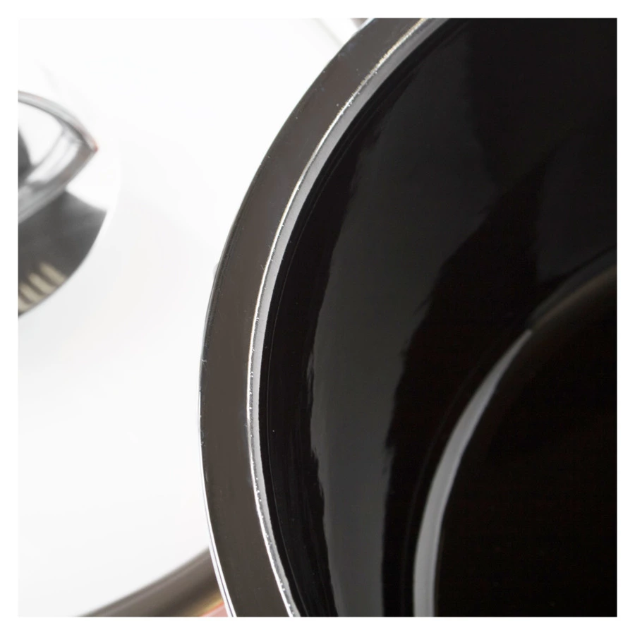 Ковш эмалированный со стеклянной крышкой KOCHSTAR d 18 см 2 л, оранжевая