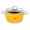Кастрюля эмалированная со стеклянной крышкой KOCHSTAR d 22 см 4,8 л, жёлтая