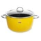 Кастрюля эмалированная со стеклянной крышкой KOCHSTAR d 26 см 6,1 л, жёлтая