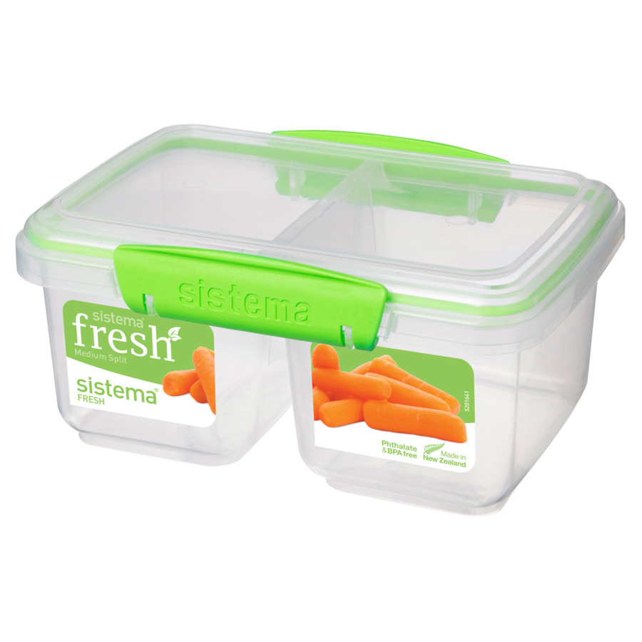Контейнер двойной Sistema Fresh 1л, пластик контейнер для продуктов sistema split fresh 1л 16х7 5см двойной 2 замка пластик