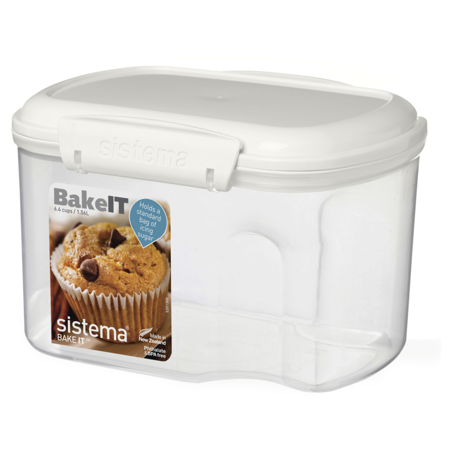 Контейнер для сыпучих продуктов BAKE-IT Sistema 1,56л контейнер прямоугольный bake it 685 мл 17 6х13 2х6 см белый 1220 sistema