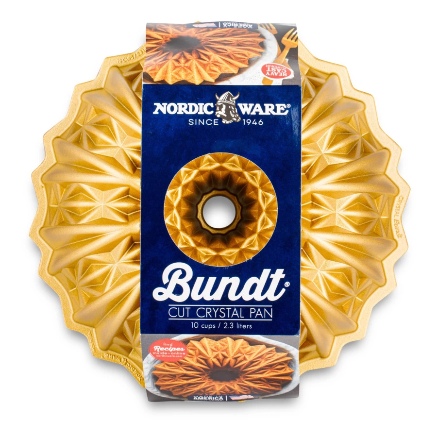 Форма для выпечки 3D Nordic Ware Граненый хрусталь 2,5 л, литой алюминий, золотая