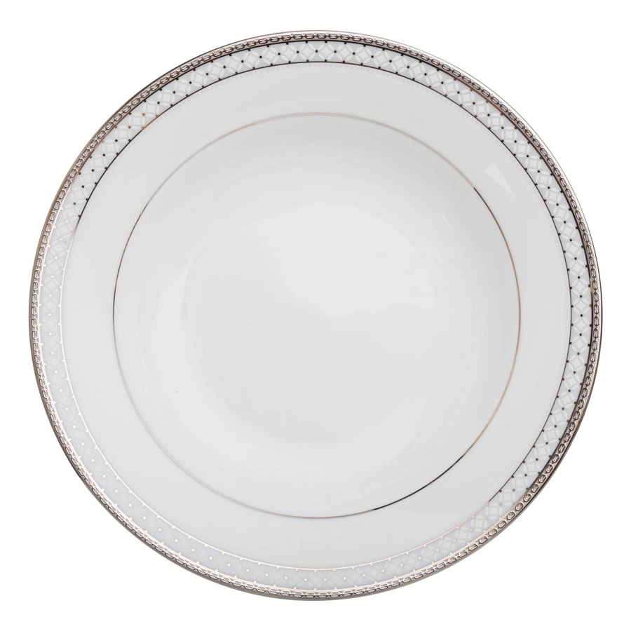 Тарелка суповая Noritake Рочестер Платиновый кант 22,6 см
