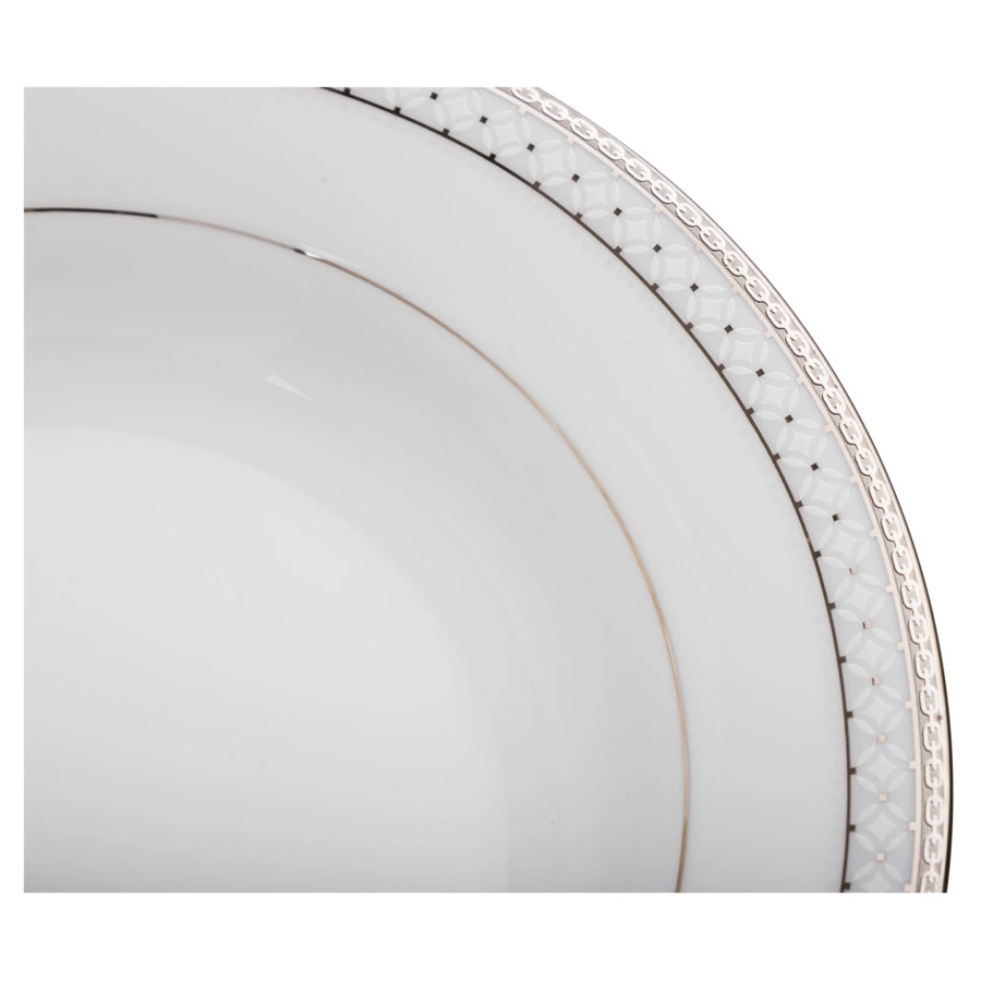 Тарелка суповая Noritake Рочестер Платиновый кант 22,6 см