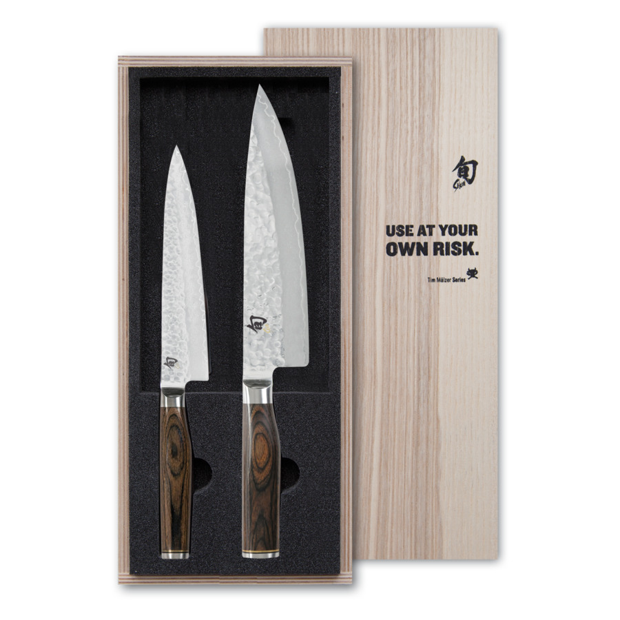 Набор нож кухонный и нож Шеф KAI Шан Премьер 16,5 см, 20 см, ручка дерева пакка