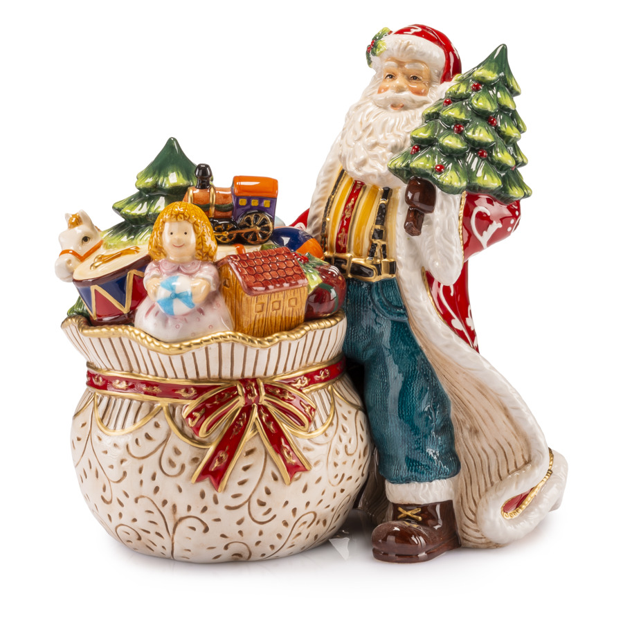 Шкатулка Lamart Санта с мешком 27см, керамика, ручная роспись шкатулка lamart яйцо 15 см