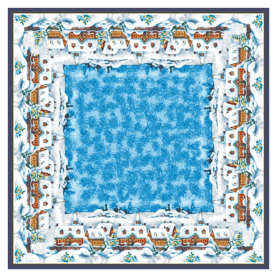 Скатерть ДЮНИСЕЛ 84х84см Зимняя деревня DUNI