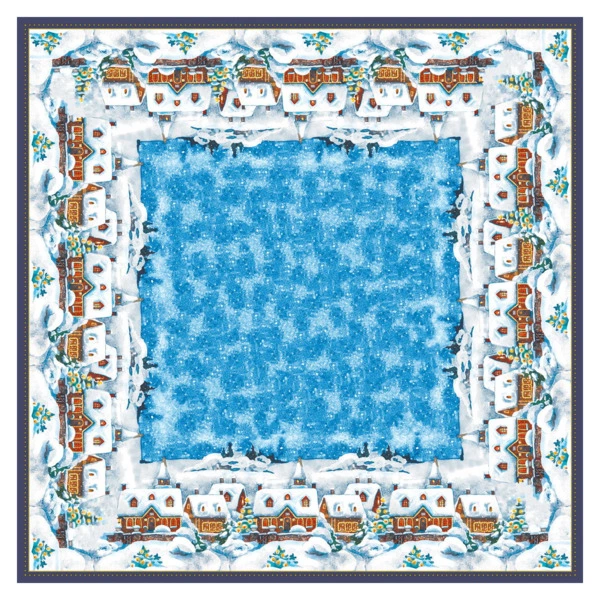 Скатерть ДЮНИСЕЛ 84х84см Зимняя деревня DUNI