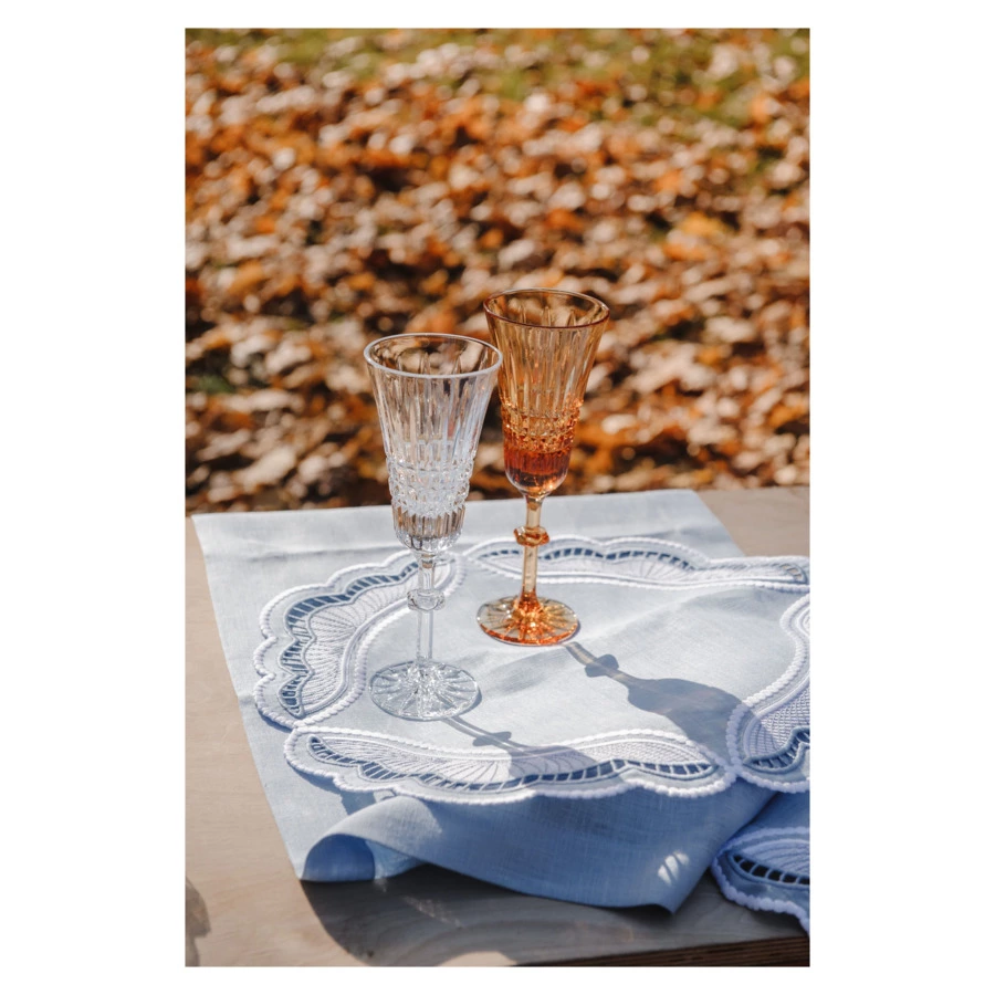 Набор бокалов для шампанского ГХЗ Лилия Медовый спас 220 мл, хрусталь, янтарный