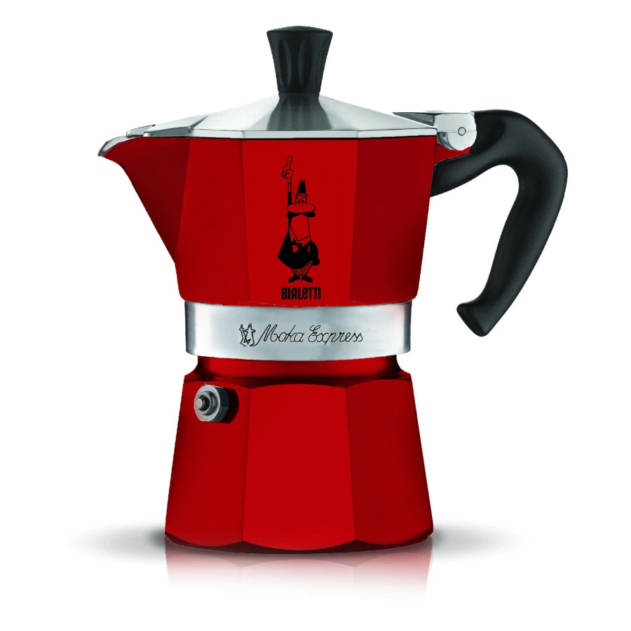 Кофеварка гейзерная Bialetti Moka Express Красная 3 чашки