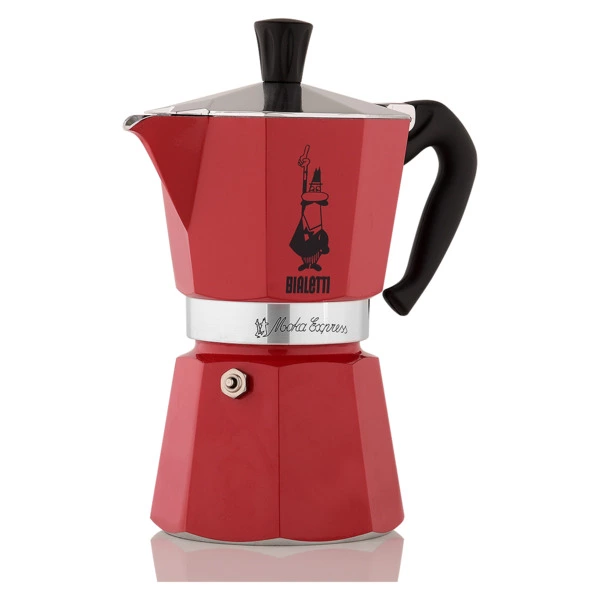 Кофеварка гейзерная Bialetti Moka Express, красная 6 чашек