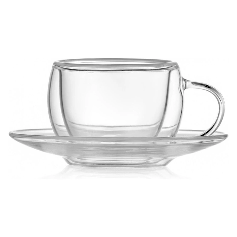 Набор кофейных пар Walmer Floral 80 мл, 2 шт, стекло