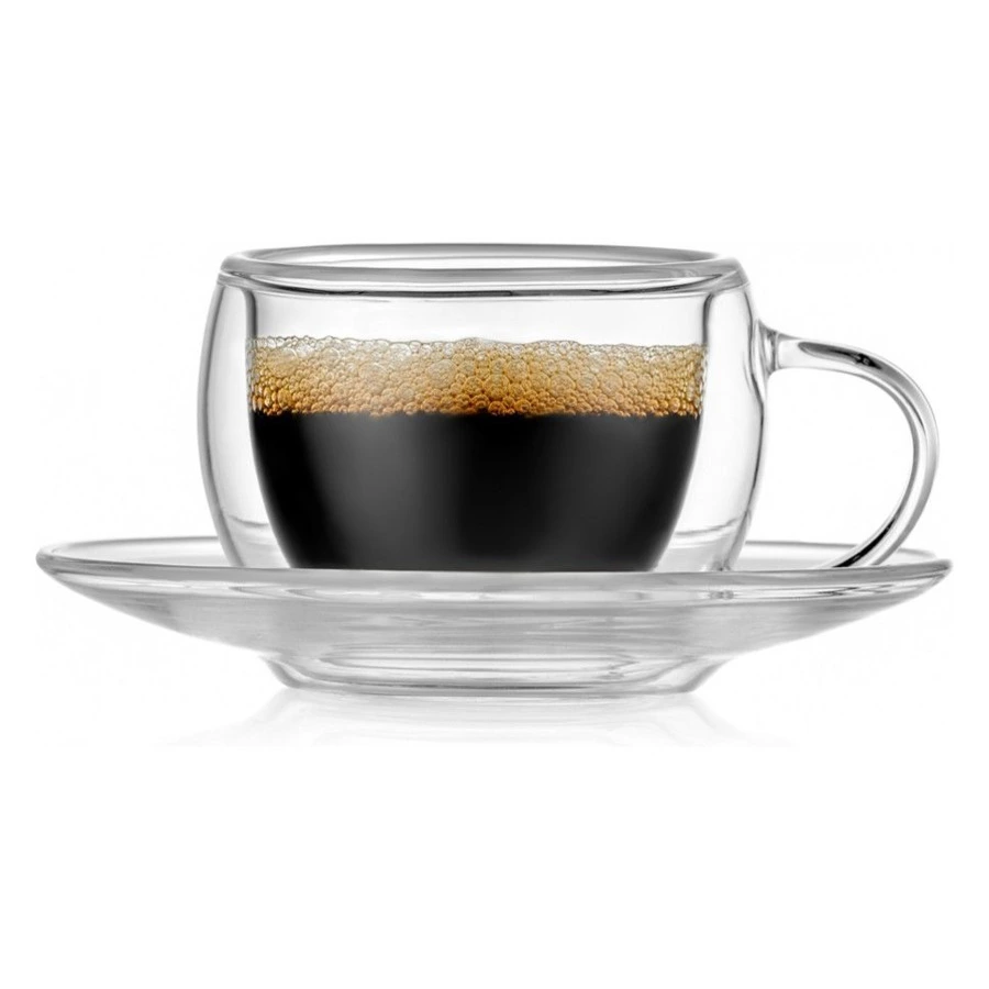 Набор кофейных пар Walmer Floral 80 мл, 2 шт, стекло