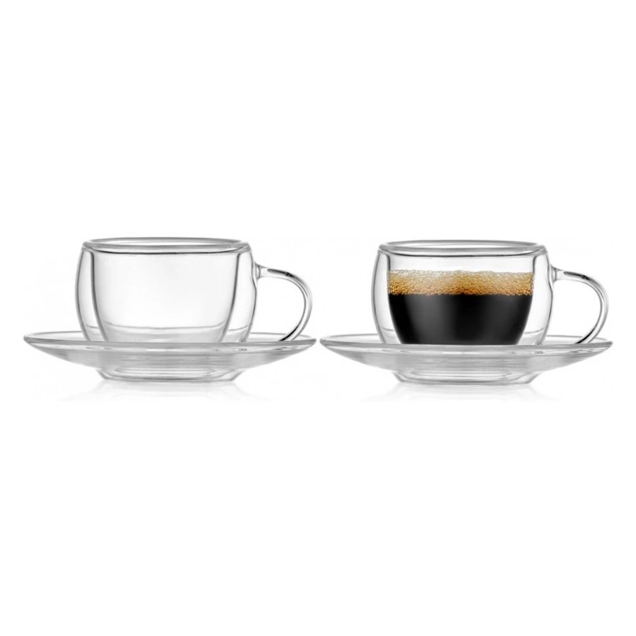 Набор кофейных пар Walmer Floral 80 мл, 2 шт, стекло