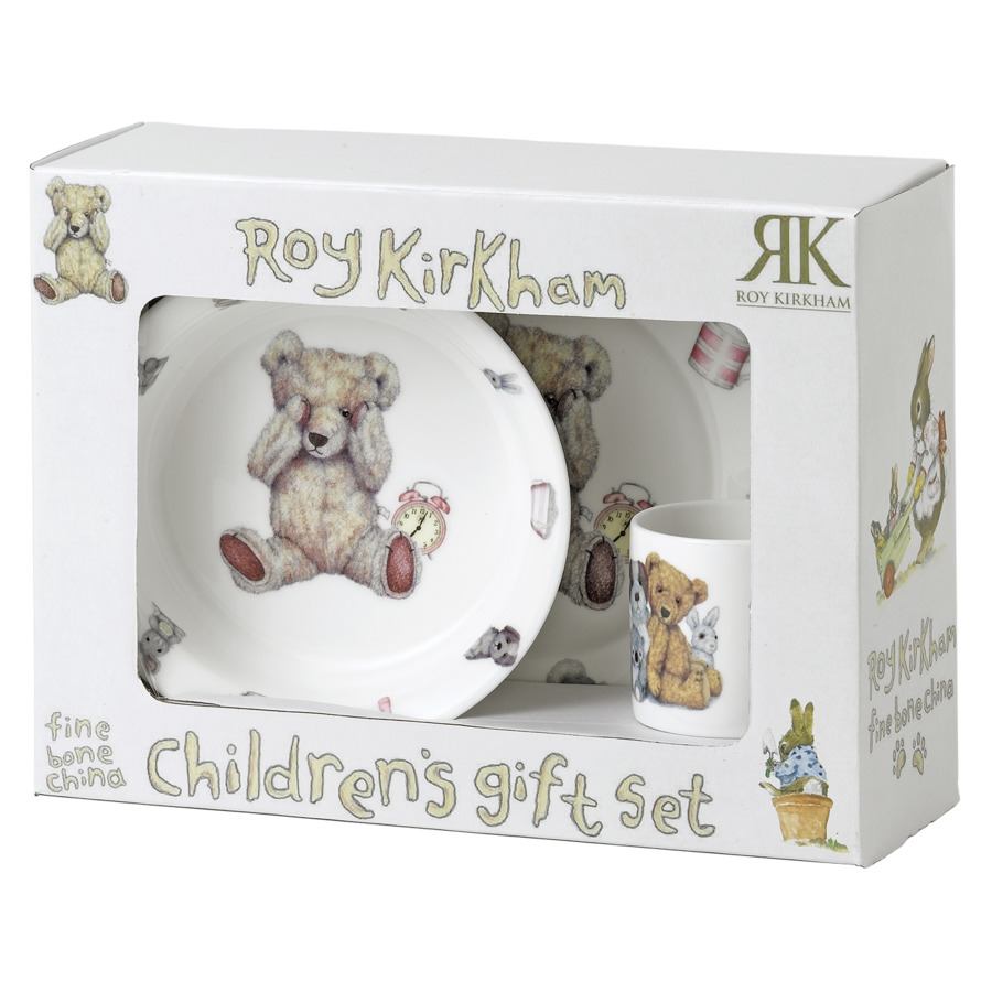 Набор детской посуды для девочки Roy Kirkham Тедди тайм 3 предмета, фарфор костяной