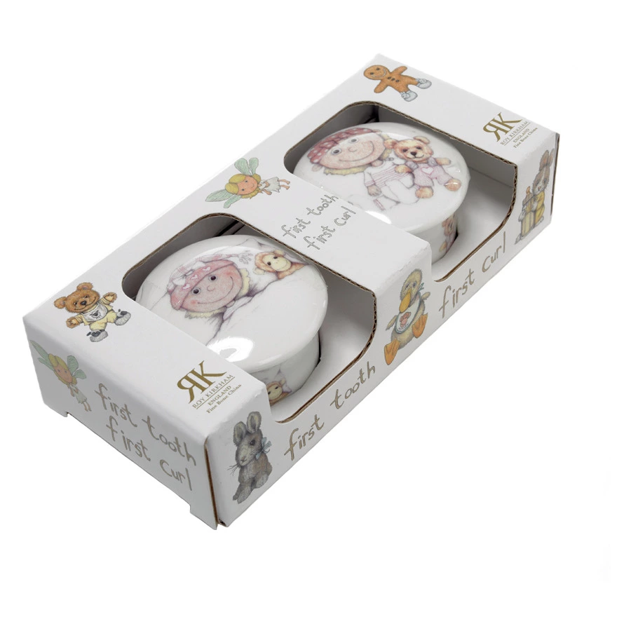 Шкатулка для девочек Roy Kirkham Первый зубик Тедди тайм, фарфор костяной