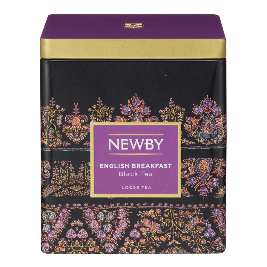Чай черный Newby English Breakfast, листовой, 125г, в жестяной банке чай черный в жестяной банке матрешка с цветами красная ж б 50 г