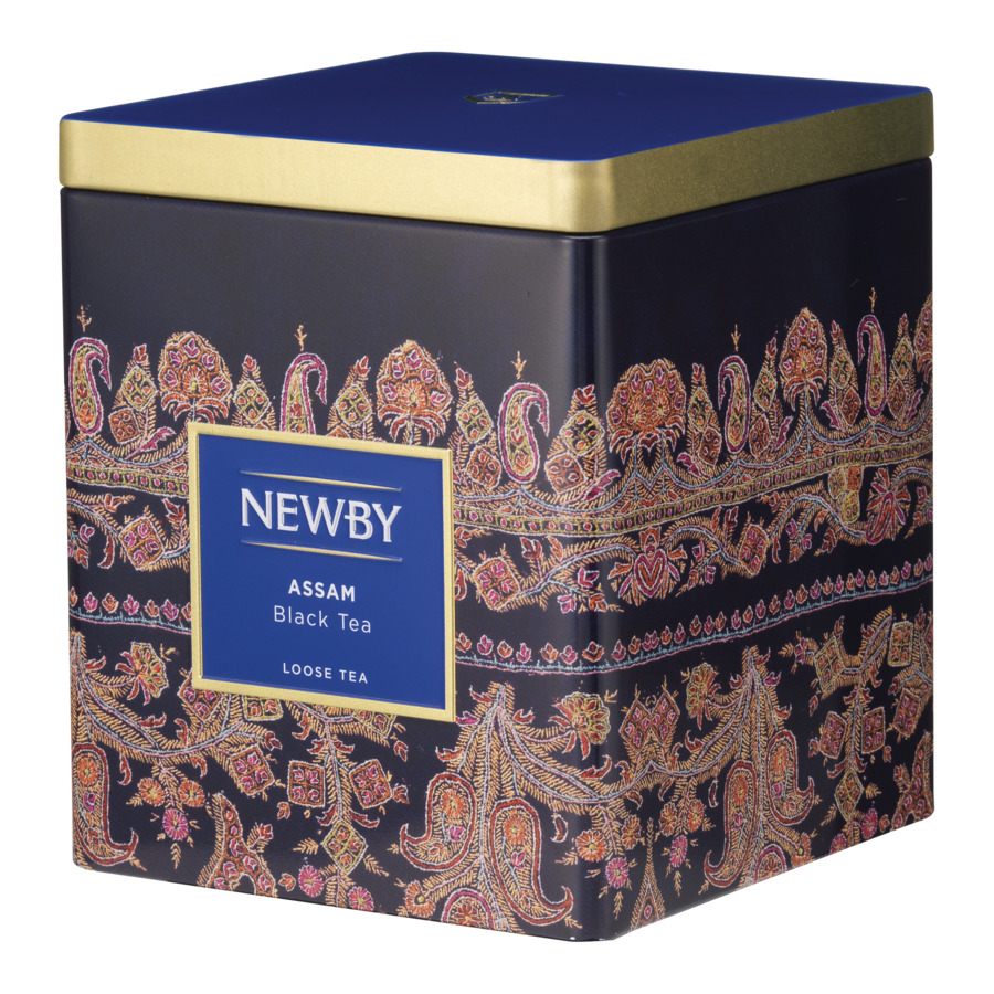 Чай черный листовой в жестяной банке Newby Assam 125 г