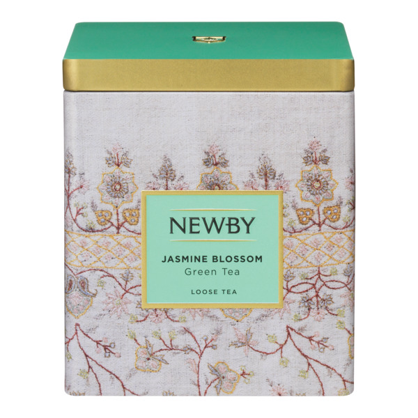 Чай зеленый ароматизированный Newby Jasmine Blossom листовой 125г, в жестяной банке