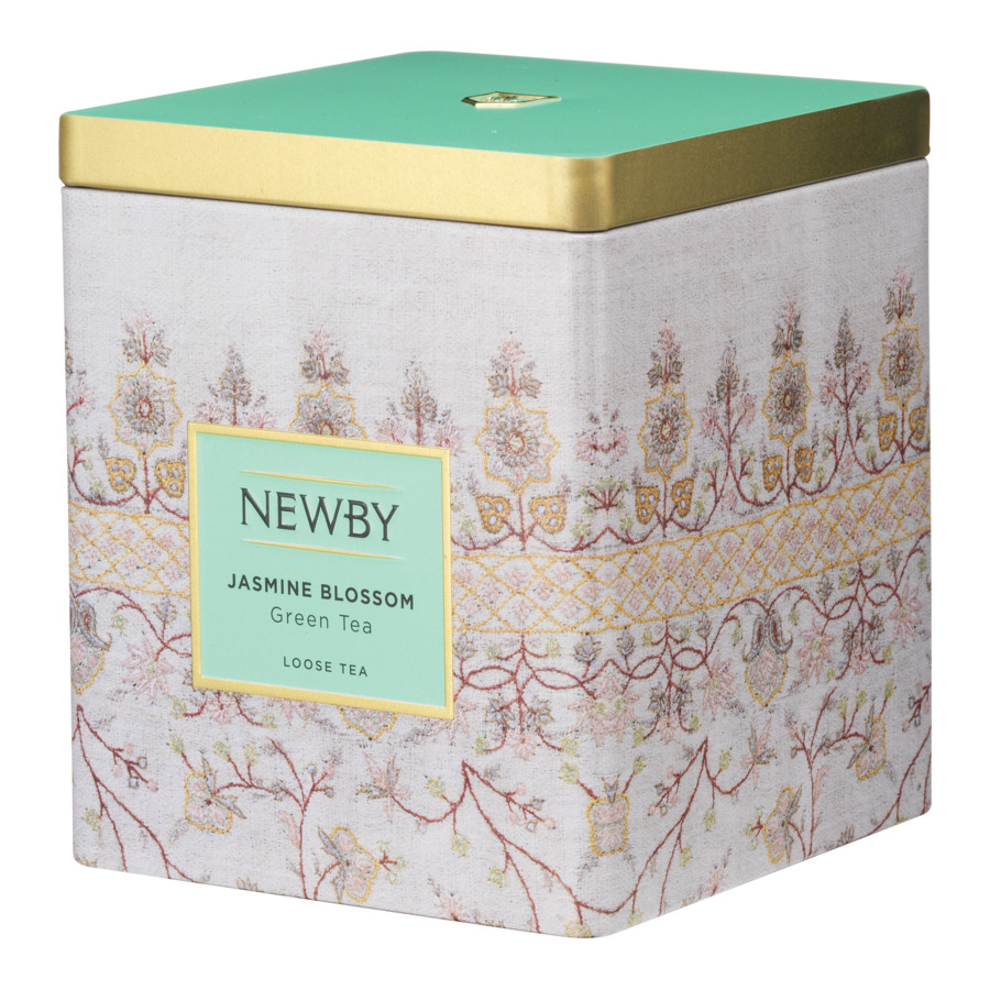 Чай зеленый листовой ароматизированный в жестяной банке Newby Jasmine Blossom 125 г