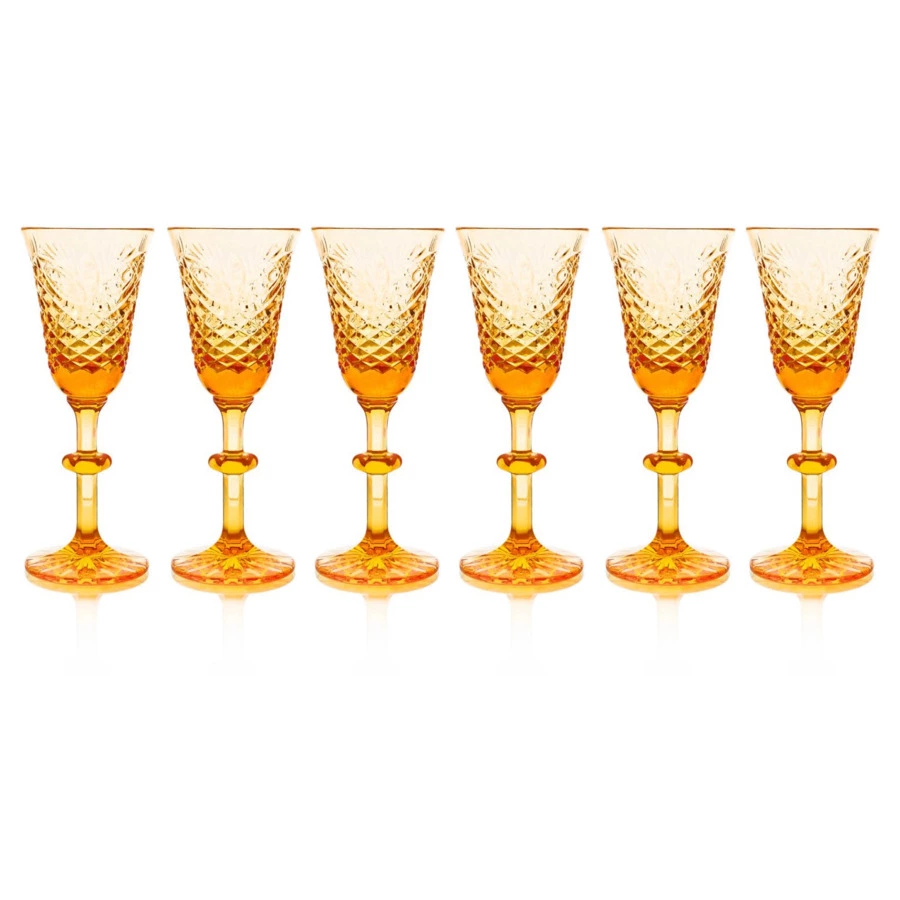 Набор рюмок ГХЗ Лилия Фараон 75 мл, 6 шт, хрусталь, янтарный